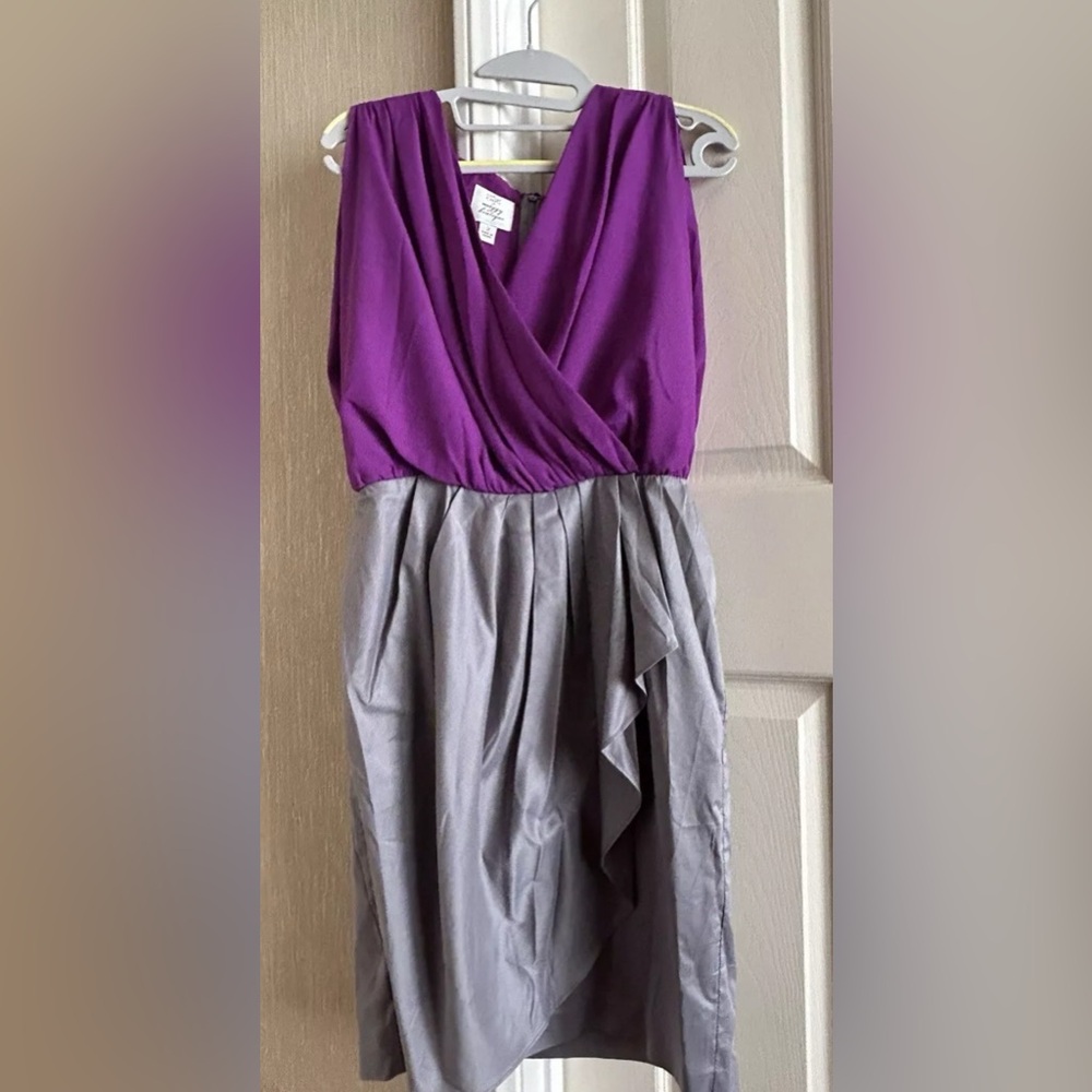Purple and Gray Draped Dress
